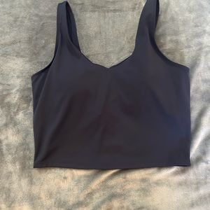 Blue athletic crop tank top